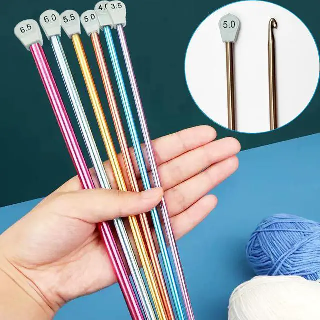 Alt view image 5 of 7 - Hobekoee 2Pcs Tunisian Crochet Hook 9mm 10mm,Extra Long Crochet Hook 13.8in Afghan Crochet Needles Aluminum Large Tunisian Crochet for Beginner,CrochetingKnitting Lovers