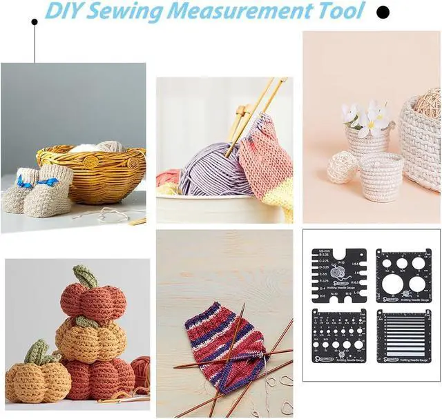 Alt view image 7 of 7 - DICOSMETIC 4Pcs 4 Styles Knitting Needle Gauge Sewing Sizer Tools 2.54" Square Knitting Tool Acrylic Quilting Rulers Yarn Wrap Per Inch Guide Board Square Crochet Hook for Sewing Measuring Tools