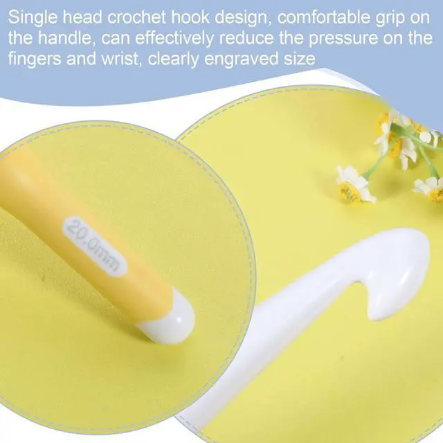 Alt view image 3 of 7 - 20mm Large Size Crochet with Ergonomiv Handle, Long Rubber Handle Crochet Hook, Knitting Giant Crochet Hooks for Chunky Yarn, Scarf, DIY, Wool Products(20mm)