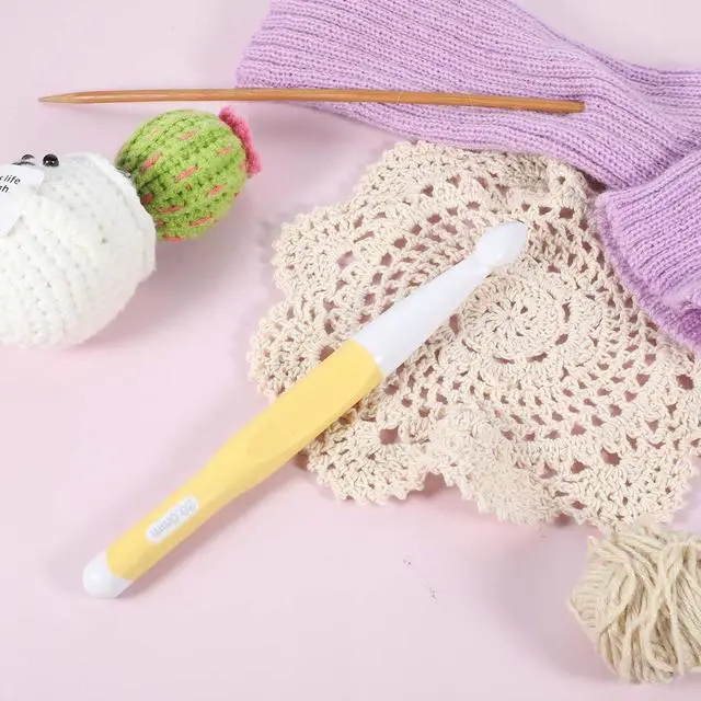 Alt view image 5 of 7 - 20mm Large Size Crochet with Ergonomiv Handle, Long Rubber Handle Crochet Hook, Knitting Giant Crochet Hooks for Chunky Yarn, Scarf, DIY, Wool Products(20mm)