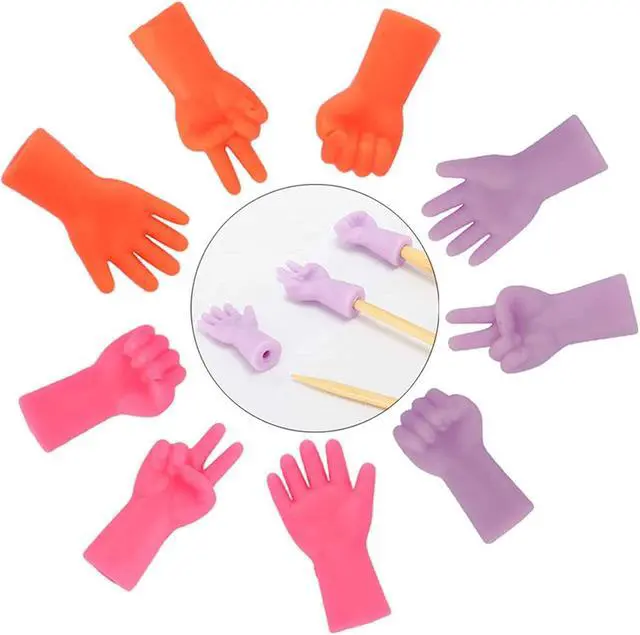Alt view image 4 of 5 - E-outstanding Needle Tip Stopper 18PCS Multi-Colored Crochet Needles Point Protectors for Knitting Craft Knit Needle Tip Cover Caps
