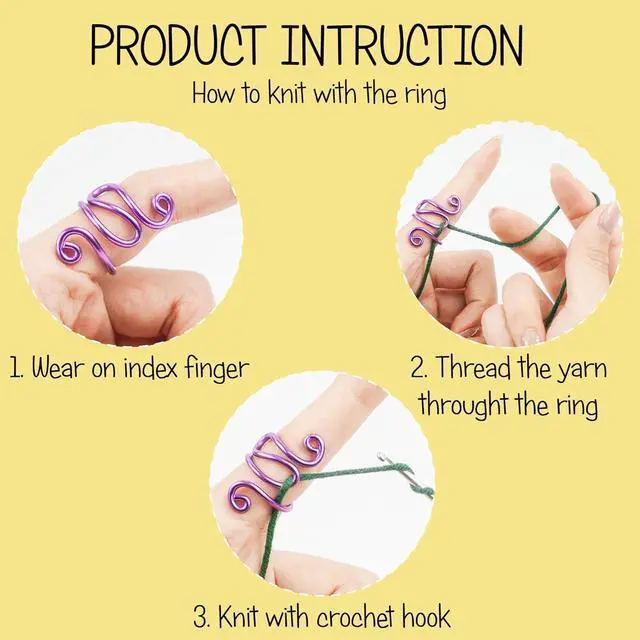 Alt view image 5 of 7 - RF REENFAYA Crochet Kit Ergonomic Hook Grips Stitch Markers Tension Rings | 5 ergonomic grips for 2mm-10mm hooks, 5 finger tension rings, 100 stitch markers for arthritic hands and beginners