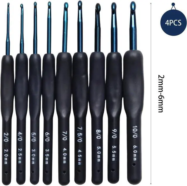 Alt view image 2 of 5 - WINDAWNKE 9 PCS Navy Crochet Hook Set, Ergonomic Soft Grip Crochet Hook, Crochet Needle Kit with Knitting & Crochet Supplies