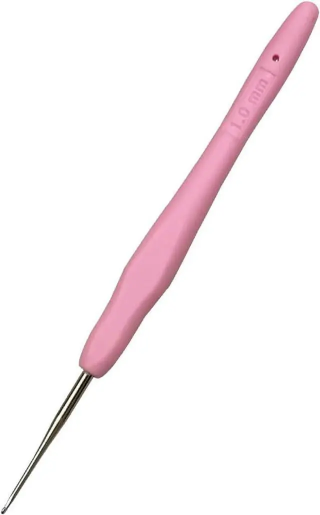 Main image of Hobekoee 1mm Lace Crochet Hook Ergonomic Handle for Arthritic Hands Soft & Smooth Knitting Needles for Beginners and Crocheting Yarn