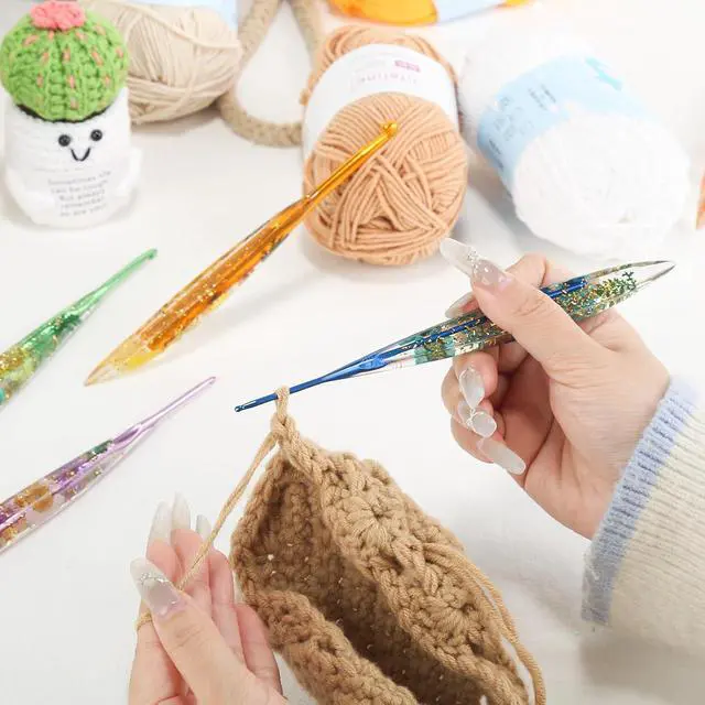 Alt view image 7 of 7 - 2.5mm Crochet Hook, Ergonomic Crochet Hooks with Floral Resin Grips | Stylish and Unique Knitting Needles ,Crochet Needles for Beginners, Arthritic Hands and Professional