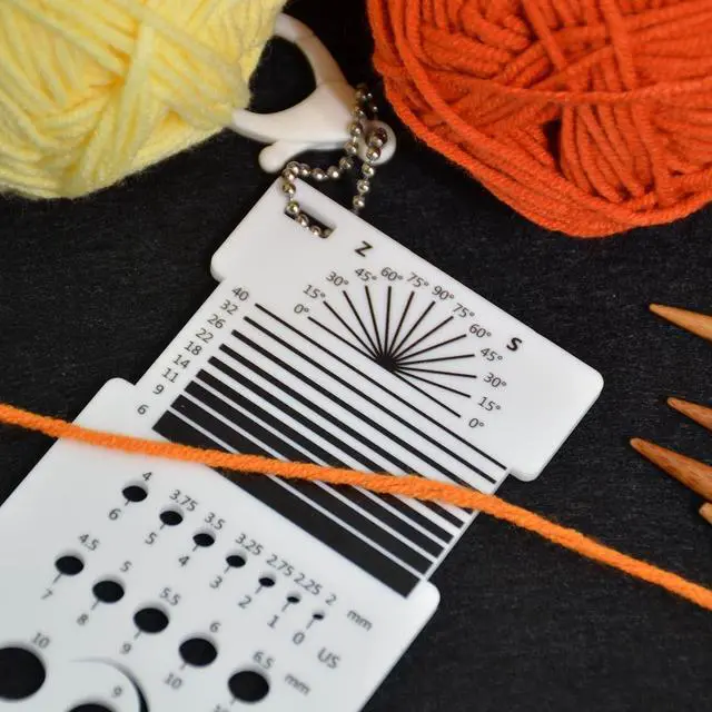 Alt view image 6 of 7 - UPTTHOW Knitting WPI Multifunctional Combo Ruler for Spinners Yarn | Acrylic guide, combo guage, needle gauge spinning control card, crochet accessories, WPI ruler, with hook