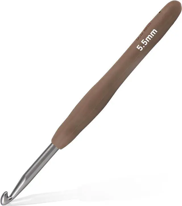 Main image of 5.5mm Crochet Hook, Super Smooth Ergonomic Crochet Hooks for Beginners | Comfort Crochet Needle for Arthritic Hands, Knitting Needles with Soft Handle,1 Pack
