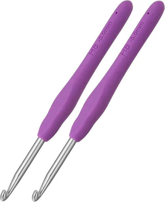 Main image of 2Pcs Size H / 5.0mm Crochet Hooks, Ergonomic Crochet Hook for Arthritis | Knitting Needles for Beginners,Extra Long, Smooth, Comfortable for Knitting Sweaters,Scarves and Hats(Size H / 5.0mm)