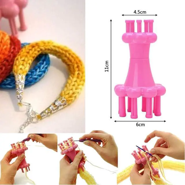 Alt view image 3 of 6 - WAYION DIY Weaving Tool Hook Crochet Flower Arranger Spool Loom Knitter Knitting Rope Hook Knitting Tool