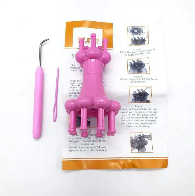 Alt view image 5 of 6 - WAYION DIY Weaving Tool Hook Crochet Flower Arranger Spool Loom Knitter Knitting Rope Hook Knitting Tool
