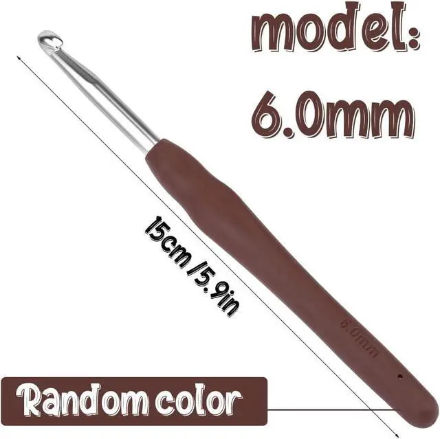 Alt view image 2 of 7 - SHWAKK Crochet Hook, 6.0 mm Ergonomic Crochet Hook for Arthritic Hands | Crochet Needles, Knitting Needles with Soft Handle Beginners and Experienced Hobbyists (6.0 mm)