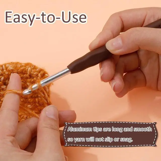 Alt view image 4 of 7 - SHWAKK Crochet Hook, 6.0 mm Ergonomic Crochet Hook for Arthritic Hands | Crochet Needles, Knitting Needles with Soft Handle Beginners and Experienced Hobbyists (6.0 mm)
