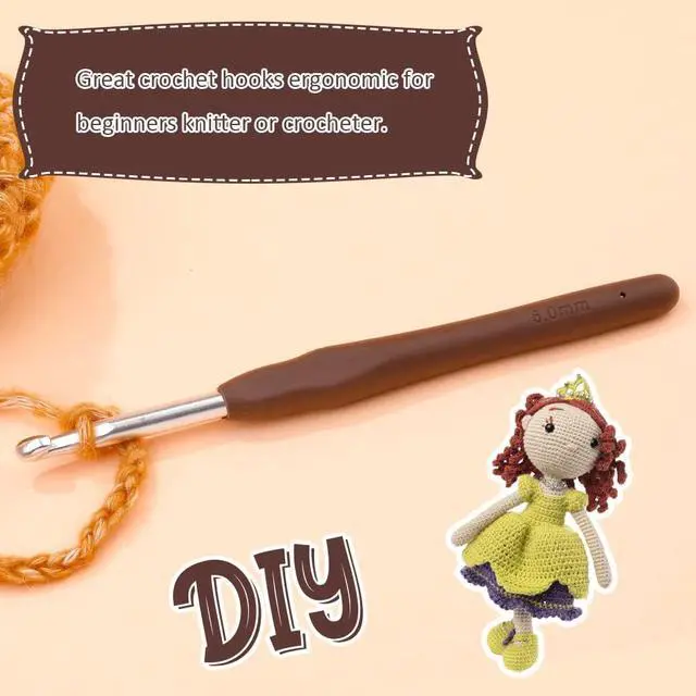 Alt view image 5 of 7 - SHWAKK Crochet Hook, 6.0 mm Ergonomic Crochet Hook for Arthritic Hands | Crochet Needles, Knitting Needles with Soft Handle Beginners and Experienced Hobbyists (6.0 mm)