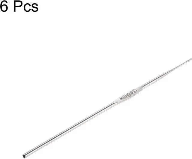 Alt view image 3 of 5 - uxcell Stainless Steel Crochet Hook 0.6mm Knitting Needles for DIY Craft Yarn 6Pcs