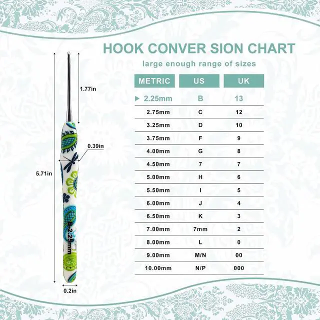 Alt view image 2 of 7 - 2.25mm Looen Crochet Hook, Ergonomic Handle for Arthritic Hands, Soft Rubber Grip Extra Long Knitting Needles for Crochet Beginners, Knitting Enthusiasts (2.25mm)