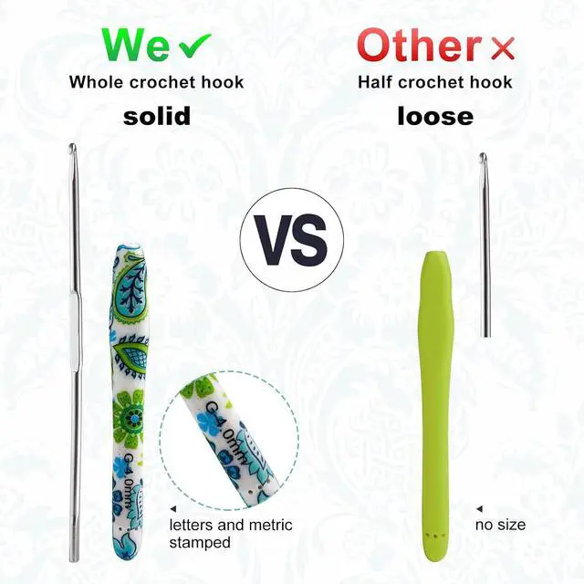 Alt view image 3 of 7 - 2.25mm Looen Crochet Hook, Ergonomic Handle for Arthritic Hands, Soft Rubber Grip Extra Long Knitting Needles for Crochet Beginners, Knitting Enthusiasts (2.25mm)