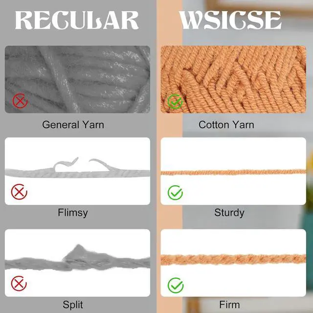 Alt view image 4 of 6 - 4 Pack Crochet Yarn, 560 Yard Soft Brown Yarn for Hand Knitting Decor Gifts | 60% Cotton, 40% Polyester; Soft Worsted Yarn; for Crochet and Knitting; 3-4 mm Needles, 2-3 mm Hooks