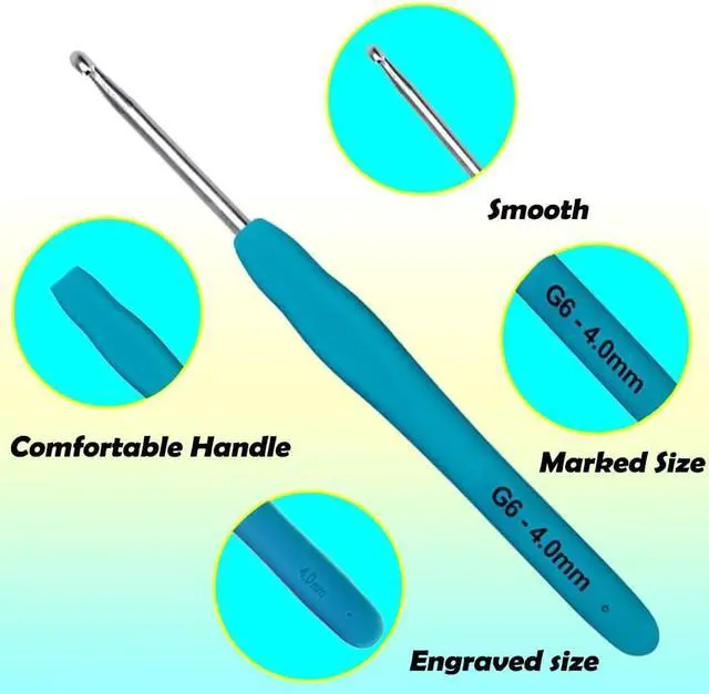 Alt view image 2 of 7 - Yarniss 9 Sizes Ergonomic Crochet Hooks with Case 2.0mm~6.0mm for Beginner | Comfortable Crochet Hooks Set with Soft Grip