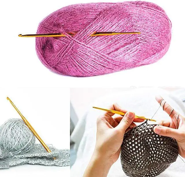 Alt view image 3 of 7 - LOKUNN Crochet Hooks, 40 Pcs Double End Crochet Hooks Set | 10 Pcs Ergonomic Golden Aluminum Crochet Needles, 10 PCS Crochet Markers Ring, 20 PCS Crochet Stitch Marker for Craft DIY