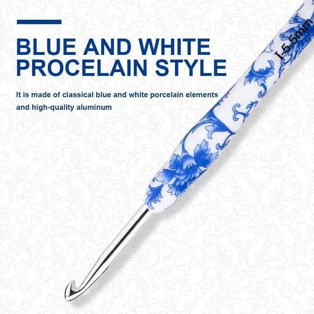 Alt view image 3 of 7 - BCMRUN 5.5 mm(I) Crochet Hook, Ergonomic Handle for Arthritic Hands, Soft Rubber Grip Extra Long Knitting Needles for Beginners and Knitting Crocheting Yarn (5.5mm-I)