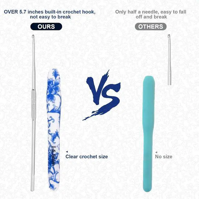 Alt view image 5 of 7 - BCMRUN 5.5 mm(I) Crochet Hook, Ergonomic Handle for Arthritic Hands, Soft Rubber Grip Extra Long Knitting Needles for Beginners and Knitting Crocheting Yarn (5.5mm-I)