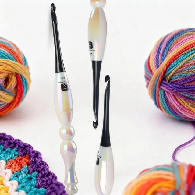 Alt view image 3 of 6 - Svartur 6mm Crochet Hook, Ergonomic Crochet Needle with Resin Handle & Aluminum Tip, Smooth Yarn Hook Replacement for Crochet and Knitting Projects, White