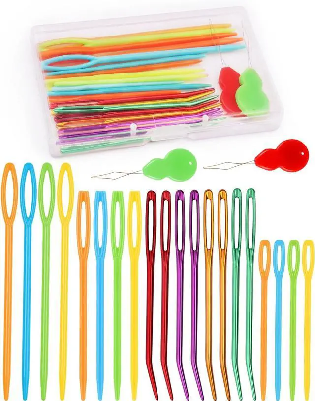 Main image of Bupete 25 Pcs Yarn Needles Metal Tapestry Needle Crochet Needles for Yarn | Large Eye Sewing Needles, Curved Darning Needles, Plastic Needles, Knitting Needles for Sewing, Knitting, Crochet