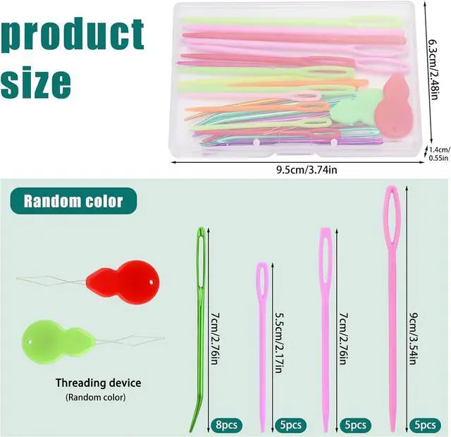 Alt view image 2 of 7 - Bupete 25 Pcs Yarn Needles Metal Tapestry Needle Crochet Needles for Yarn | Large Eye Sewing Needles, Curved Darning Needles, Plastic Needles, Knitting Needles for Sewing, Knitting, Crochet
