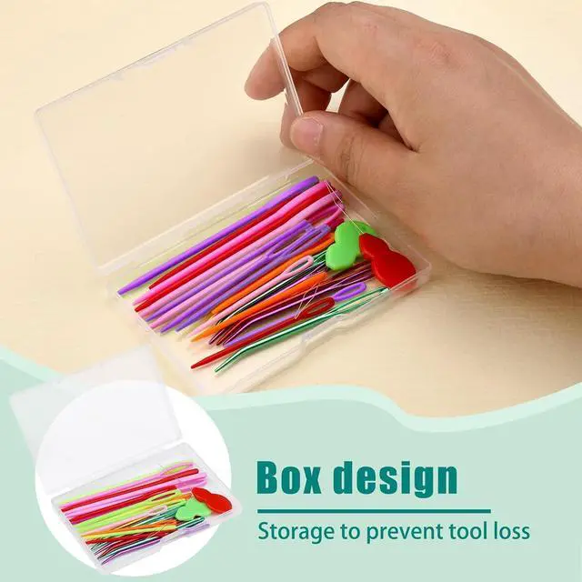 Alt view image 6 of 7 - Bupete 25 Pcs Yarn Needles Metal Tapestry Needle Crochet Needles for Yarn | Large Eye Sewing Needles, Curved Darning Needles, Plastic Needles, Knitting Needles for Sewing, Knitting, Crochet