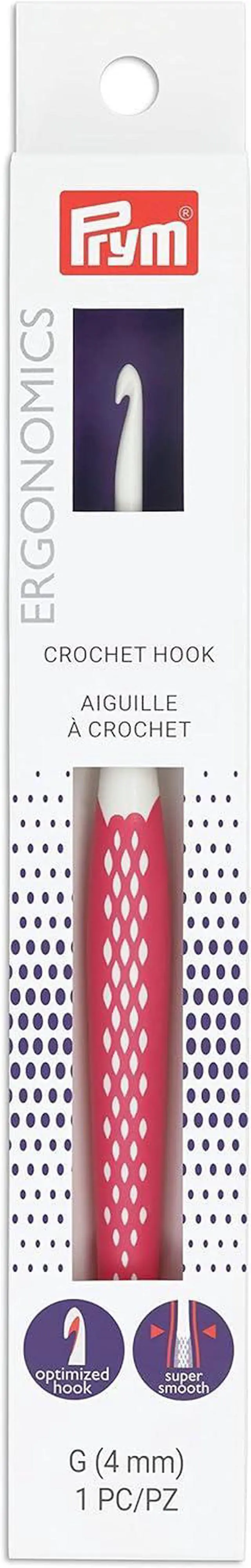 Main image of Prym Crochet Hook G, Size G6/4mm, Rubber handle
