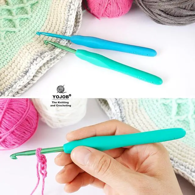 Alt view image 4 of 6 - YOJOB 2-Pack Size G / 4mm, 7/4.5mm Crochet Hooks, Ergonomic Crochet Hook | Super Smooth Knitting Needles with Soft Rubber for Beginner and Advanced (4.0mm, 4.5mm)
