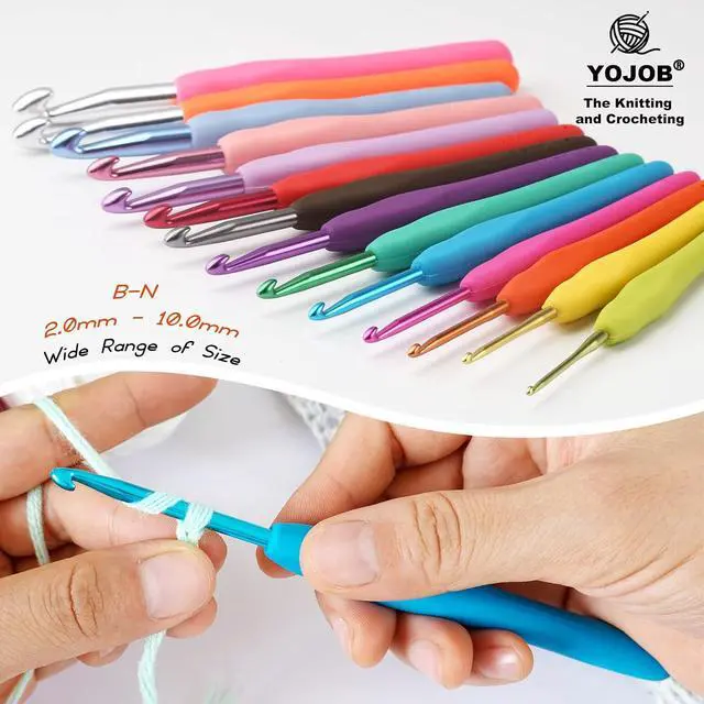 Alt view image 5 of 6 - YOJOB 2-Pack Size G / 4mm, 7/4.5mm Crochet Hooks, Ergonomic Crochet Hook | Super Smooth Knitting Needles with Soft Rubber for Beginner and Advanced (4.0mm, 4.5mm)