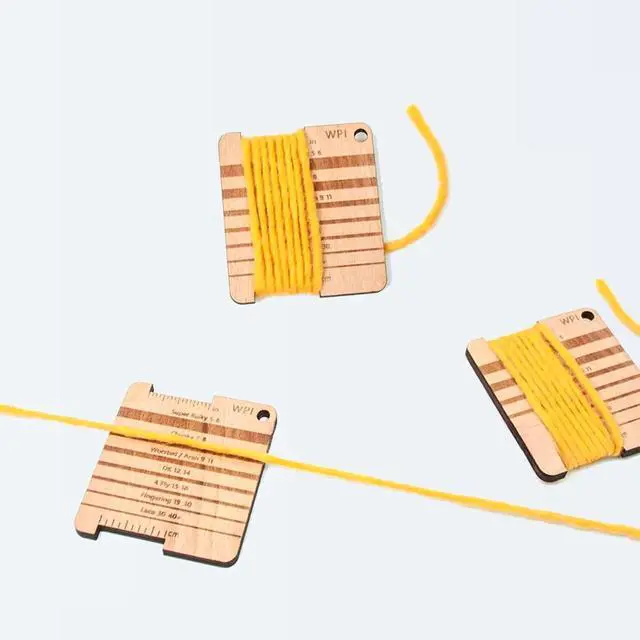 Alt view image 4 of 6 - 3 Pcs Wood Knitting Guage Rulers with Yarn Cutter, 3 Style Square Knitting Tool, Crochet Hook & Knitting Needle Gauge & Knitting Rule, Sewing Rulers for Art Sewing Knitting Crafts