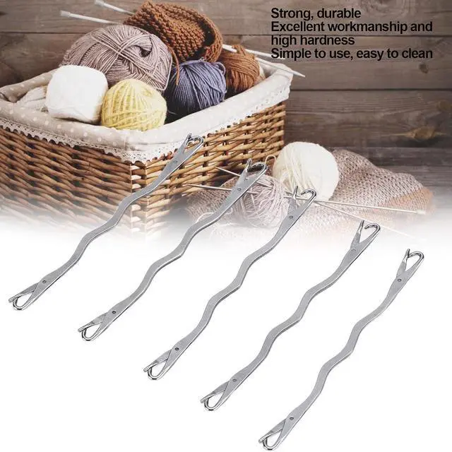 Alt view image 2 of 6 - Kooingtech 5PCS Double Ended Latch Hook Tool Knitting Hook Stainless Steel | Knitting Machine Needles for Hosiery Repair or Parts Replacement