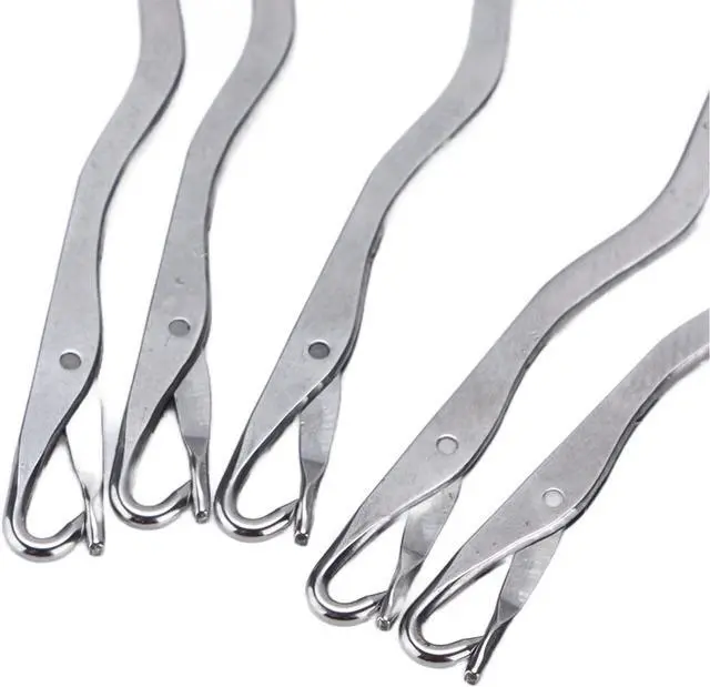 Alt view image 6 of 6 - Kooingtech 5PCS Double Ended Latch Hook Tool Knitting Hook Stainless Steel | Knitting Machine Needles for Hosiery Repair or Parts Replacement
