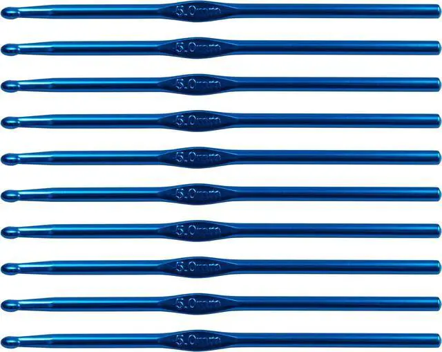 Main image of LVYKING Metal Aluminum Crochet Hooks, 5 mm, 10 Pcs, Blue | Crochet Hook Needles for Yarn Craft, Crochet Hook for Beginners Knitting Scarf