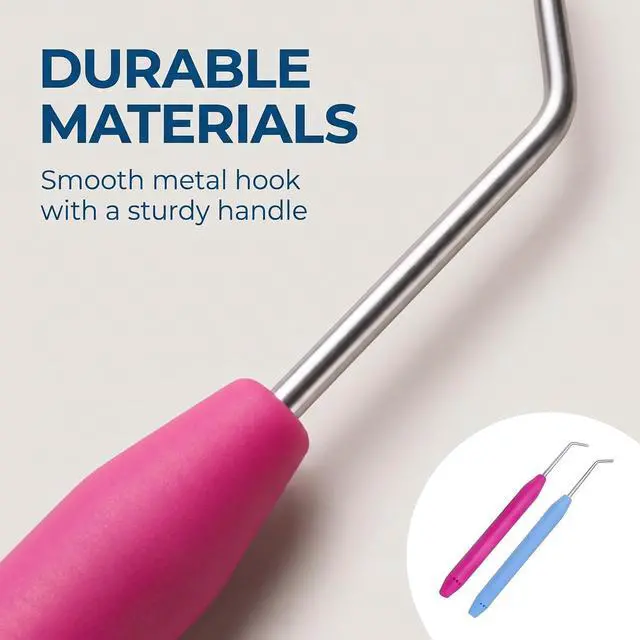 Alt view image 2 of 5 - 2 Pcs Knitting Loom Hook Crochet Hook for Knifty Loom Hook Tool with Handle Knitting Sewing Tools Durable and Fashion Knitting Looms and Boards (Pink and Blue)