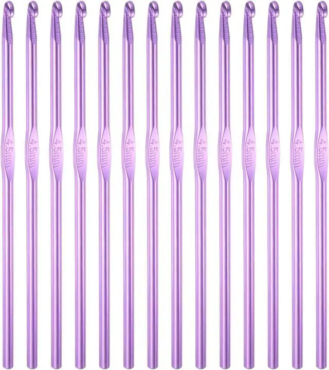 Main image of HEYLEAYAR 4.5MM Aluminum Crochet Hooks 14PCS,Aluminum Crochet Needle Size 7,Crochet Hooks Bulk for Knitting Craft Yarn Contribute to Beginners