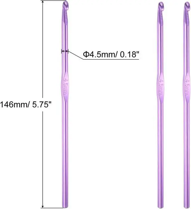 Alt view image 2 of 6 - HEYLEAYAR 4.5MM Aluminum Crochet Hooks 14PCS,Aluminum Crochet Needle Size 7,Crochet Hooks Bulk for Knitting Craft Yarn Contribute to Beginners