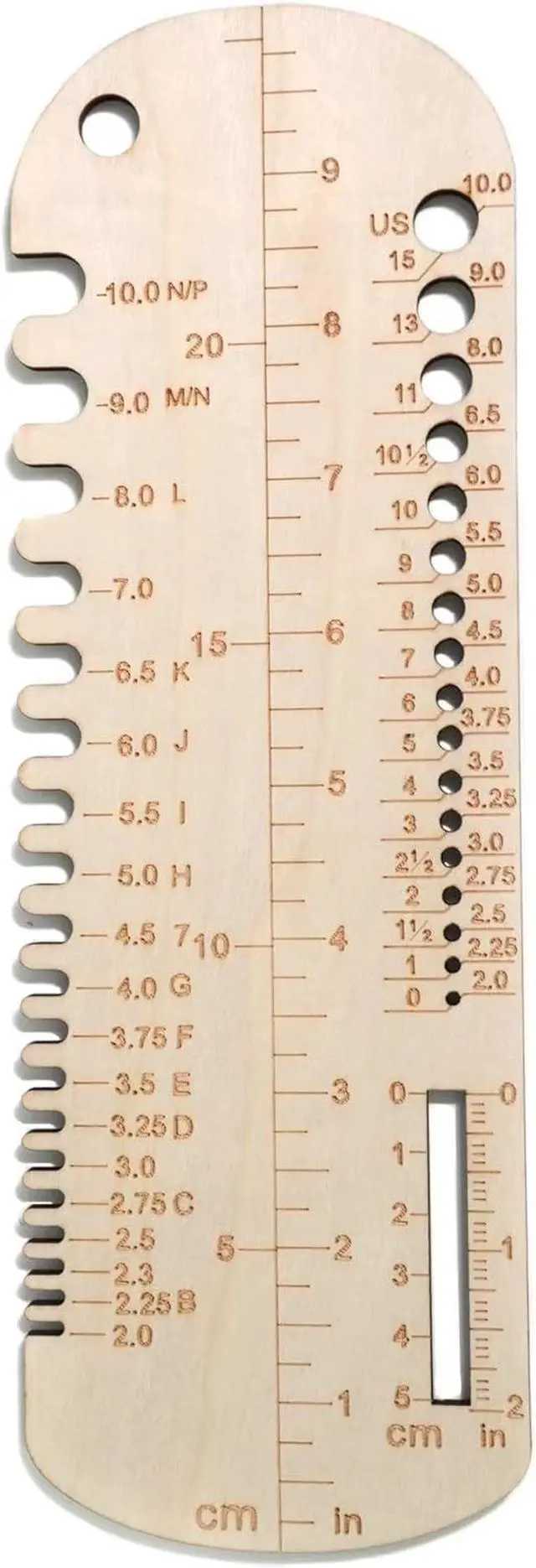 Main image of UPTTHOW Sock Ruler Knitting Crochet Size Measurement Hook Gauge | 10" length, wooden sock ruler, sock blcokers, sock template, sock needle DIY tools for gift, handmade tool, sock measurment