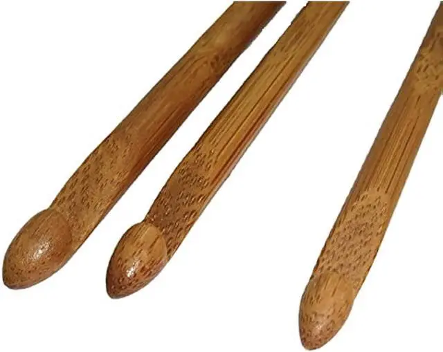 Alt view image 6 of 6 - 12pcs 6" Bamboo Crochet Hooks Needle Knitting Hooks Knit Craft Weave Yarn 3 to 10 mm Diameters