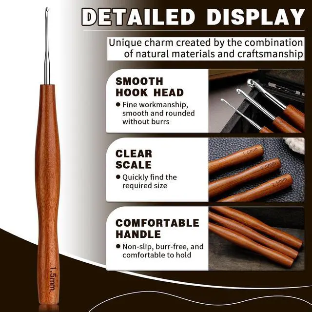 Alt view image 4 of 7 - Nitlak 4 Pcs Crochet Hook Set, Ergonomic Crochet Needles Kit for Beginners | (1.5mm/2mm/2.5mm/3mm) Aluminum Ergonomic Crochet Hooks for Arthritic Hands, Crochet Kit for Beginners Knitting