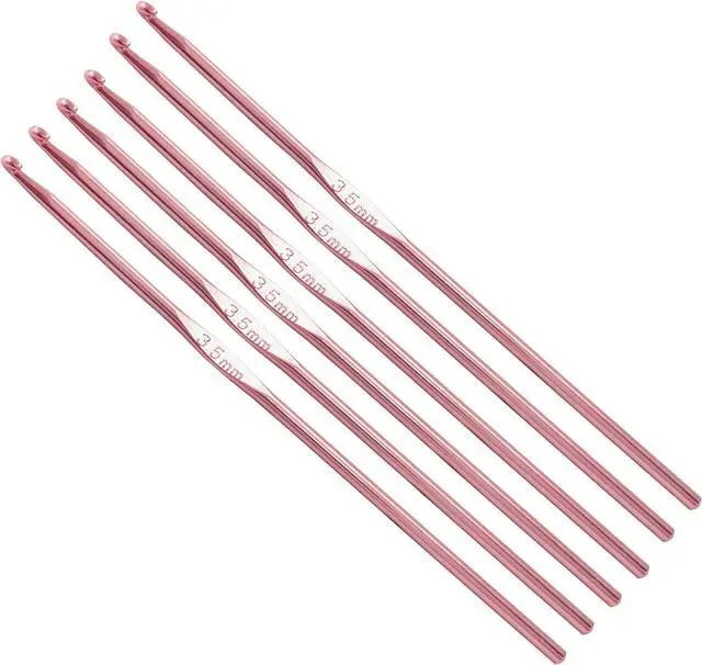 Main image of Auvotuis 3.5mm Size E (Size 4) Aluminum Crochet Hook, Pink, 6Pcs | Knitting Needles, DIY Craft Yarn