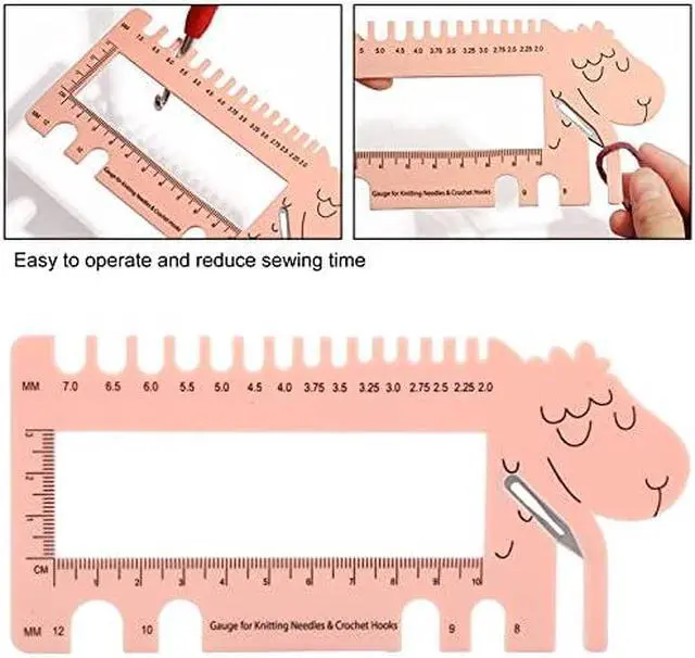 Alt view image 6 of 6 - Professional Knitting Needle Gauge, Crochet Hook Sizer, Sweater Measuring Tool for Weaving, Crafting | Sweater Measuring Tool for Weaving, Crafting