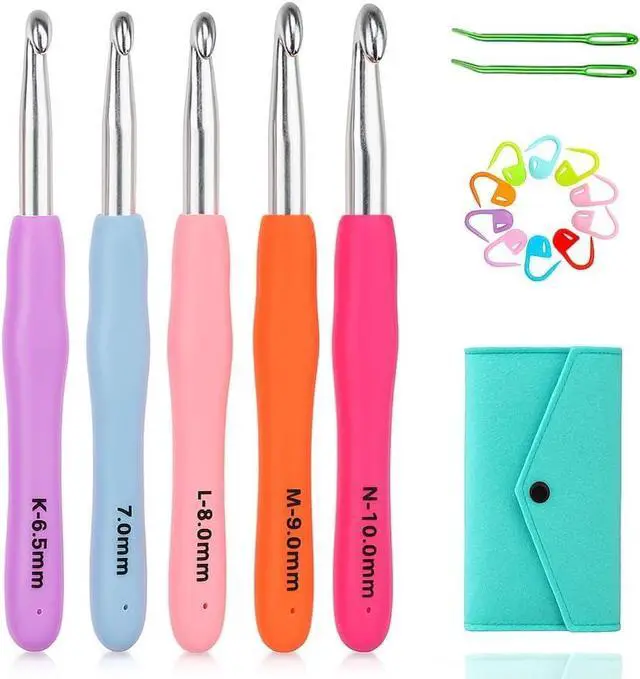 Main image of Yarniss Large Ergonomic Crochet Hooks Set 6.5mm 7.0mm 8.0mm 9.0mm 10.0mm | Big Crochet Hooks for Chunky Yarn