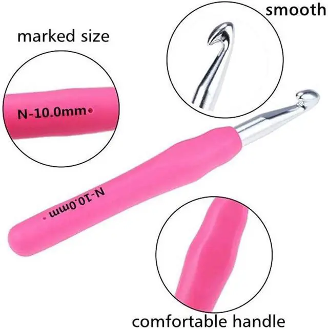 Alt view image 2 of 6 - Yarniss Large Ergonomic Crochet Hooks Set 6.5mm 7.0mm 8.0mm 9.0mm 10.0mm | Big Crochet Hooks for Chunky Yarn