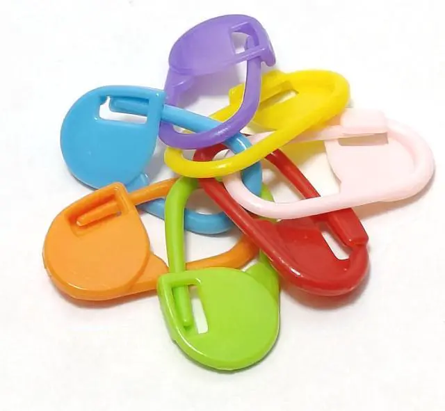 Alt view image 3 of 7 - 60Pcs Colorful Knitting Markers Crochet Clips Crochet Pins Bulk Stitch Markers Locking Stitch Knitting Place Markers DIY Craft Plastic Safety Pins Weave Stitch Needle Clip Counter7 Colors (60 Pcs)
