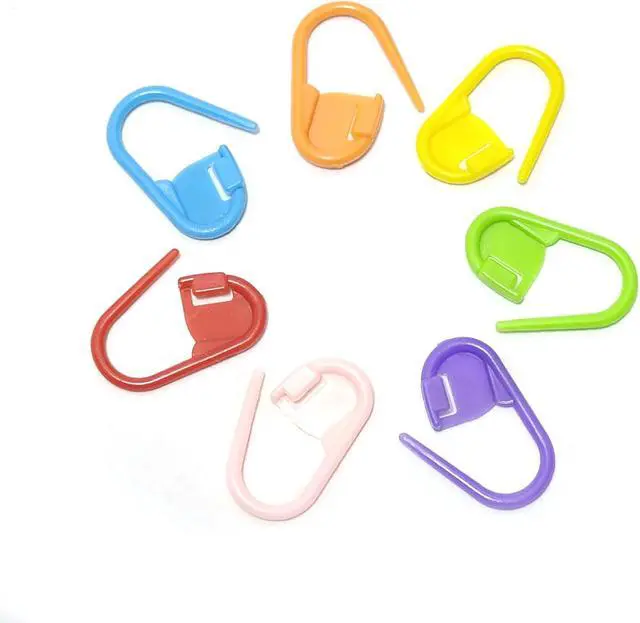 Alt view image 4 of 7 - 60Pcs Colorful Knitting Markers Crochet Clips Crochet Pins Bulk Stitch Markers Locking Stitch Knitting Place Markers DIY Craft Plastic Safety Pins Weave Stitch Needle Clip Counter7 Colors (60 Pcs)