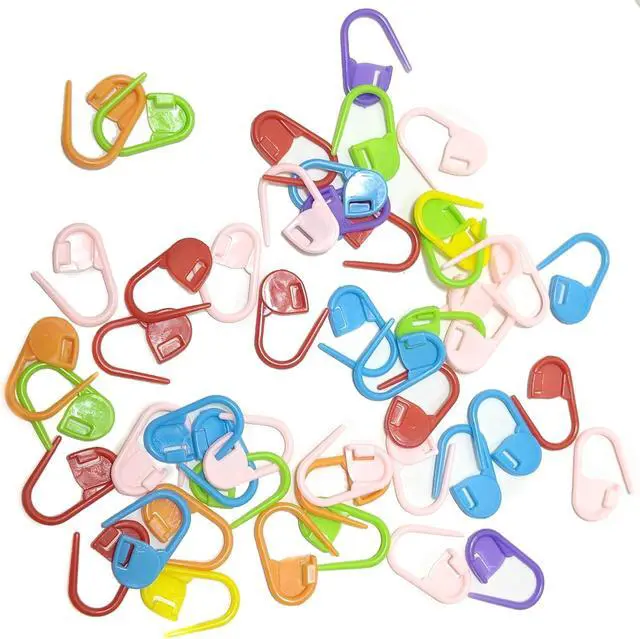 Alt view image 6 of 7 - 60Pcs Colorful Knitting Markers Crochet Clips Crochet Pins Bulk Stitch Markers Locking Stitch Knitting Place Markers DIY Craft Plastic Safety Pins Weave Stitch Needle Clip Counter7 Colors (60 Pcs)