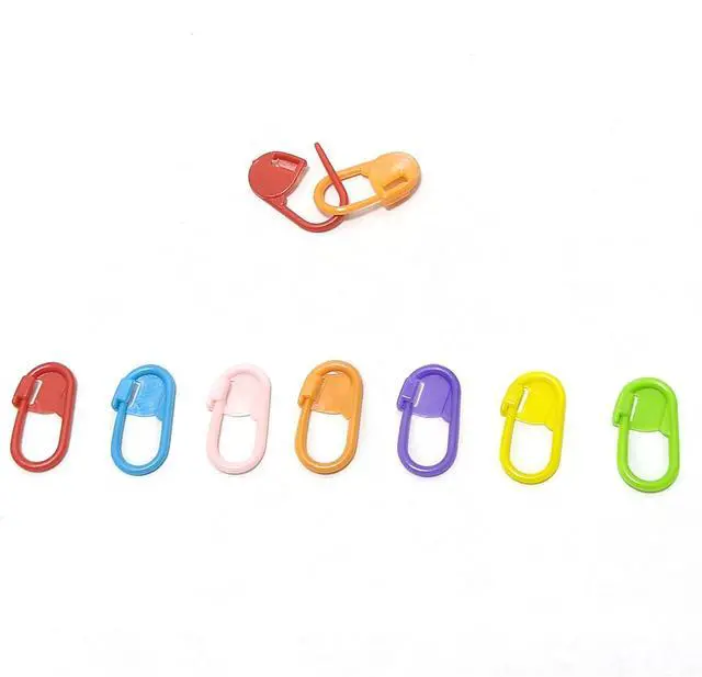 Alt view image 7 of 7 - 60Pcs Colorful Knitting Markers Crochet Clips Crochet Pins Bulk Stitch Markers Locking Stitch Knitting Place Markers DIY Craft Plastic Safety Pins Weave Stitch Needle Clip Counter7 Colors (60 Pcs)